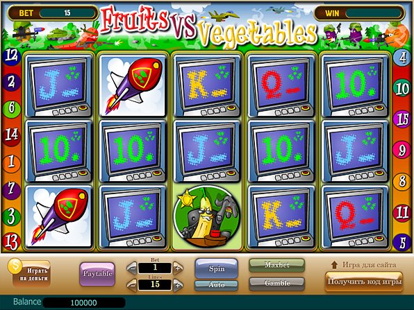 Бесплатный игровой автомат Fruits vs Vegetables играть онлайн